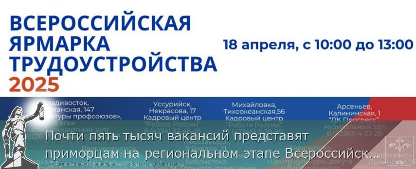 Почти пять тысяч вакансий представят приморцам на региональном этапе Всероссийской ярмарки трудоустройства