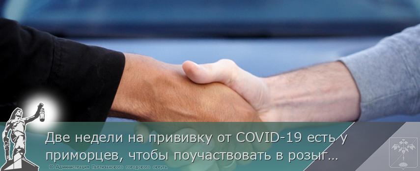 Две недели на прививку от COVID-19 есть у приморцев, чтобы поучаствовать в розыгрыше ценных призов, сообщает www.primorsky.ru