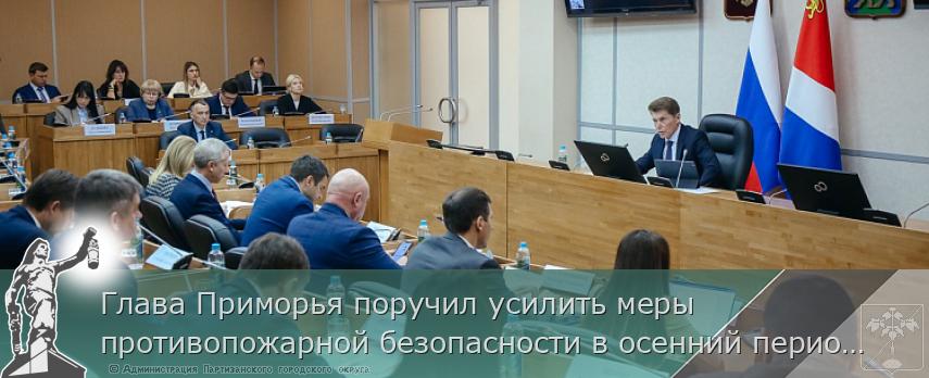Глава Приморья поручил усилить меры противопожарной безопасности в осенний период | Администрация муниципального округа город Партизанск Приморского края Официальный сайт