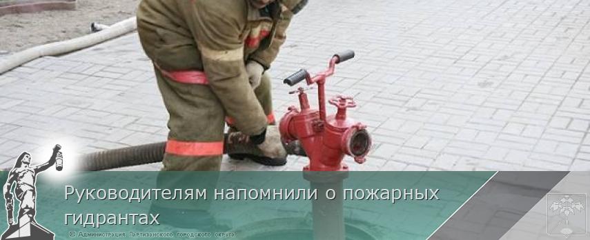 Руководителям напомнили о пожарных гидрантах  | Администрация муниципального округа город Партизанск Приморского края Официальный сайт