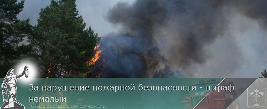 За нарушение пожарной безопасности - штраф немалый | Администрация муниципального округа город Партизанск Приморского края Официальный сайт