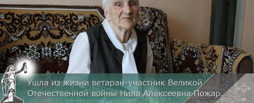 Ушла из жизни ветаран-участник Великой Отечественной войны Нила Алексеевна Пожарицкая | Администрация муниципального округа город Партизанск Приморского края Официальный сайт Ушла из жизни ветаран-участник Великой Отечественной войны Нила Алексеевна Пожарицкая | Администрация муниципального округа город Партизанск Приморского края Официальный сайт