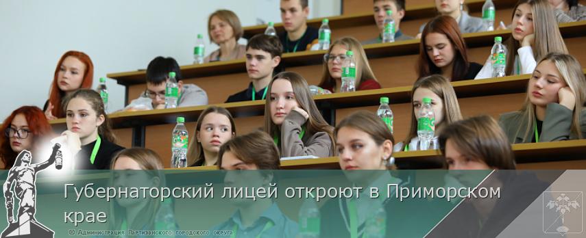 Губернаторский лицей откроют в Приморском крае 