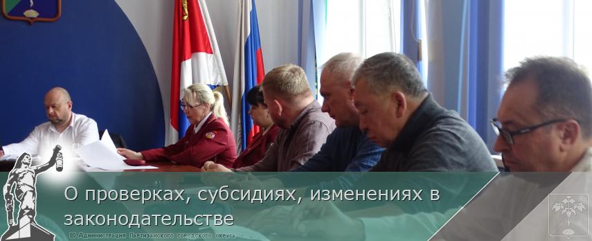 О проверках, субсидиях, изменениях в законодательстве   | Администрация муниципального округа город Партизанск Приморского края Официальный сайт