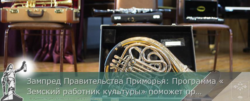 Зампред Правительства Приморья: Программа «Земский работник культуры» поможет привлечь в села молодых специалистов | Администрация муниципального округа город Партизанск Приморского края Официальный сайт